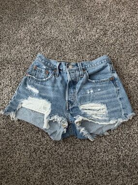 Levi’s 501 Light Blue High-Rise Denim Shorts